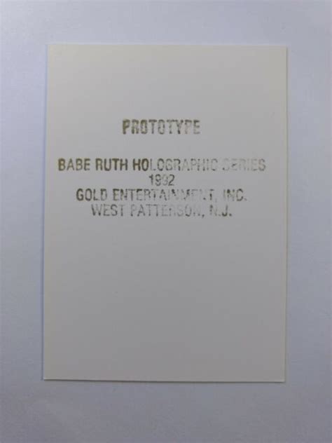 1992 92 Gold Entertainment The Holographic Series Prototype Babe Ruth