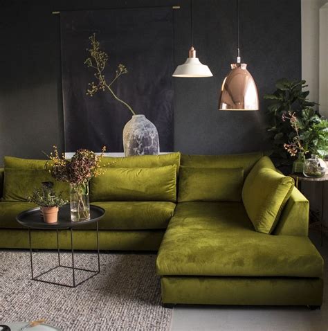 Olive Green Sectional Green Sofa Living Room Living Room Designs