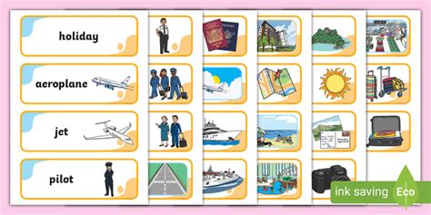 Holiday And Travel Topic Word Cards Teacher Made Twinkl