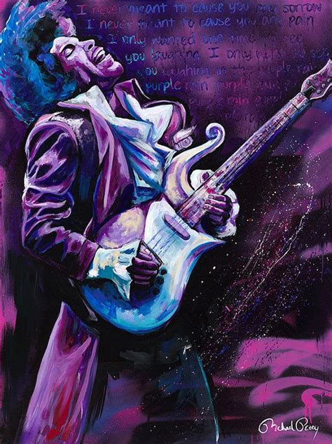 A Painting Of A Man Playing An Electric Guitar