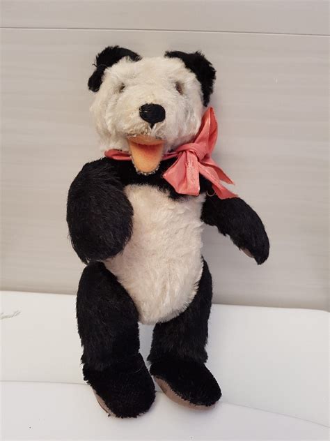 Vintage Steiff Panda Teddy Bear 194050s Free Standing 22cm 8 Inches