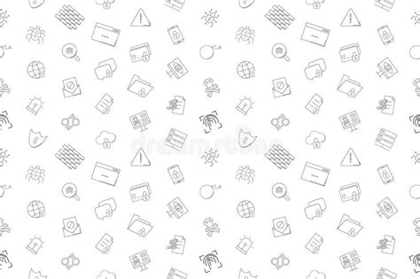 Vector Cyber Security Pattern Cyber Security Seamless Background Stock