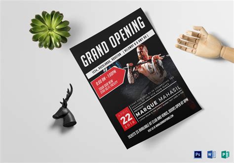 Fitness Gym Grand Opening Flyer Design Template In Psd Word Publisher