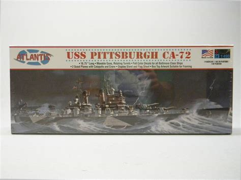 Atlantis Models Uss Pittsburgh Ca 72 Plastic Model Ship Kit 1490 Scale