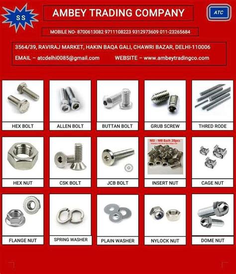 Stainless Steel Bolts Nuts And Washers At Best Price In Delhi