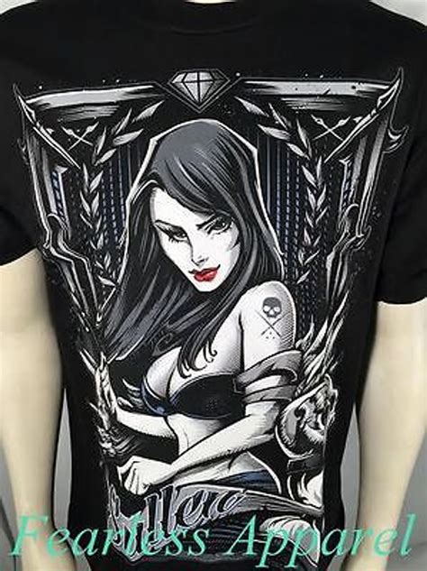 Sullen Clothing In Time Pin Up Metal Biker Punk Rock Gothic Tattoo T Shirt M 5xl Fearless Apparel