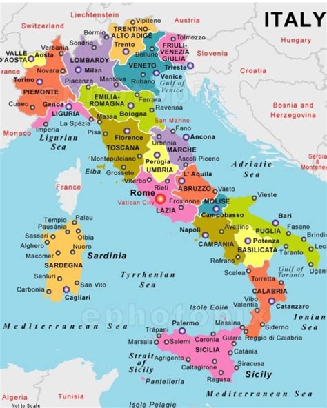 Mapa De Italia Físico Y Político