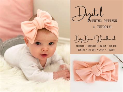 Baby Headband Pattern Big Bow Headwrap PDF Sewing Pattern Etsy