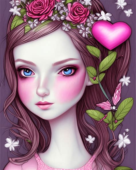 Valentine Fairy Graphic · Creative Fabrica