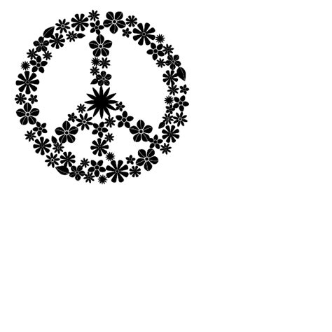 Flower Peace Sign Wall Decal | Peace Sign Wall Sticker