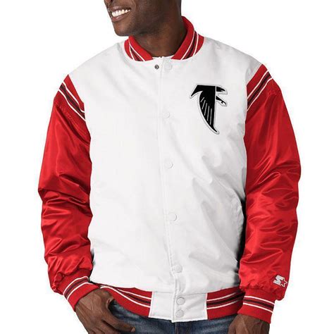 Varsity letterman red and black jacket. Men's Starter White/Red Atlanta Falcons Historic Logo ...