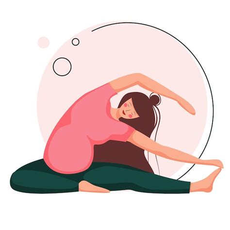 premium vector pregnant woman doing yoga prenatal exercise beautiful pregnant woman is