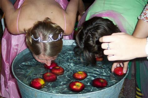 Halloween Objects Bobbing For Apples Is A Kind Of Game