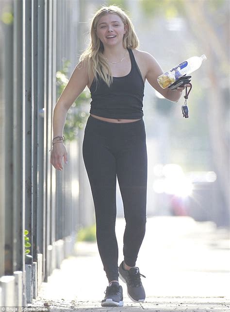 Chloe Grace Moretz In A Tank Top And Leggings Following A Pilates