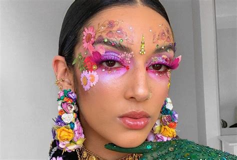 How To Pull Off The Pressed Flower Makeup Trend Flower Makeup