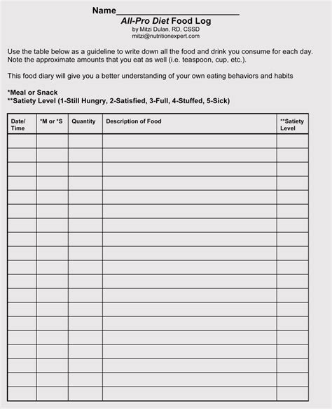 Having a diabetes food log printable is really helpful since you do not need to create a template for your log book. 6+ Food Log Sheet Templates (Track your diet) - PDF, Word