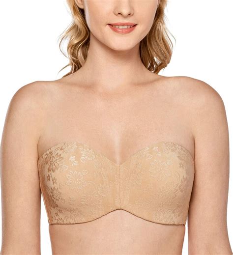 Delimira Womens Strapless Bras For Bigger Bust Non Padded Underwired
