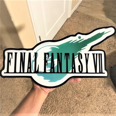 Final Fantasy 7 Logo Wall Decor Cloud Strife Sephiroth Ff7 Logo Ffvii
