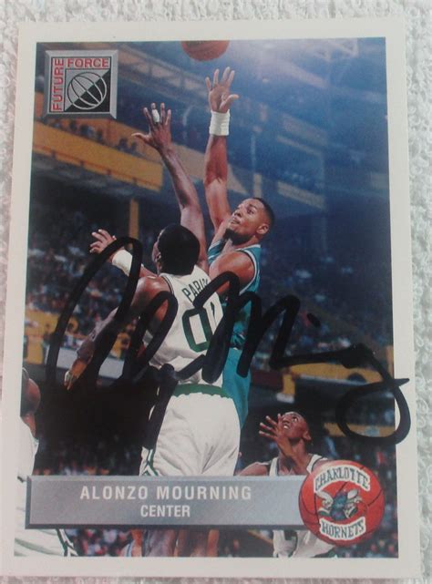 Alonzo mourning (r) (hof) shop: Alonzo Mourning Autographed Card Hornets No COA