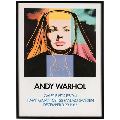 Vintage Exhibition Poster Featuring Ingrid Bergman After Andy Warhol