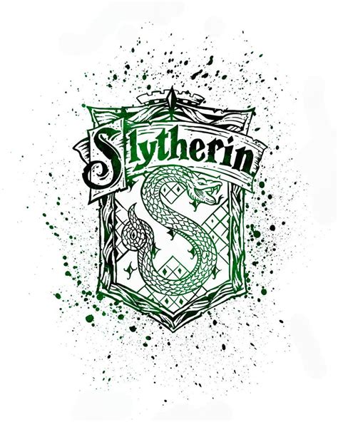 Harry Potter Slytherin 02 House Silhouette Poster Watercolor Etsy