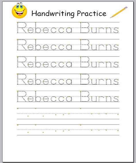 worksheets to practice writing name