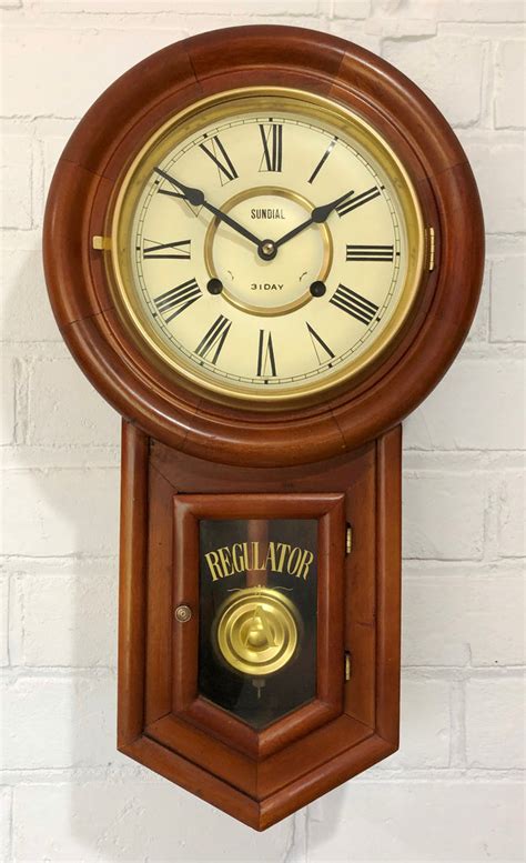 Vintage Sundial Regulator 31 Day Chime Wall Clock Exibit Collection