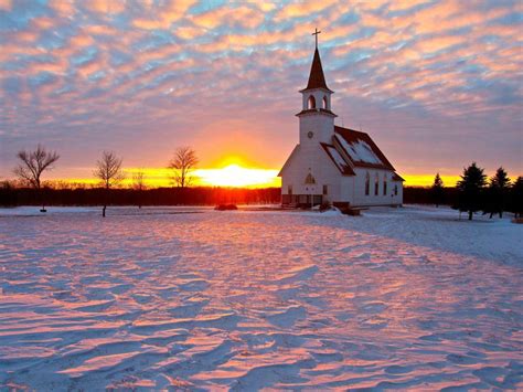 Webshots Country Church At Sunset Minnesota Country Church Winter