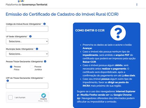 API de consulta SNCR Emissão do Certificado de Cadastro do Imóvel Rural CCIR Infosimples