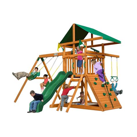 Gorilla Playsets Outing Iii Cedar Playset 01 0001 The Home Depot