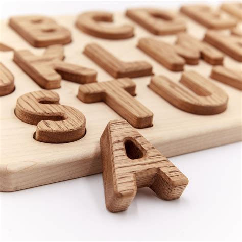 Wooden English Alphabet Puzzle Wooden Alphabet Puzzle Wood Kids Toys