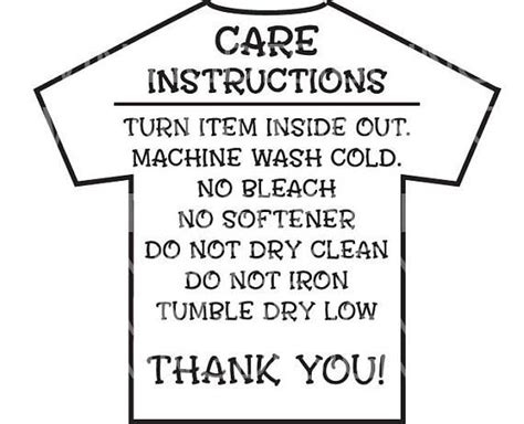 Free Printable Care Cards For Shirts Shirt Care Card Svg Shirt Care