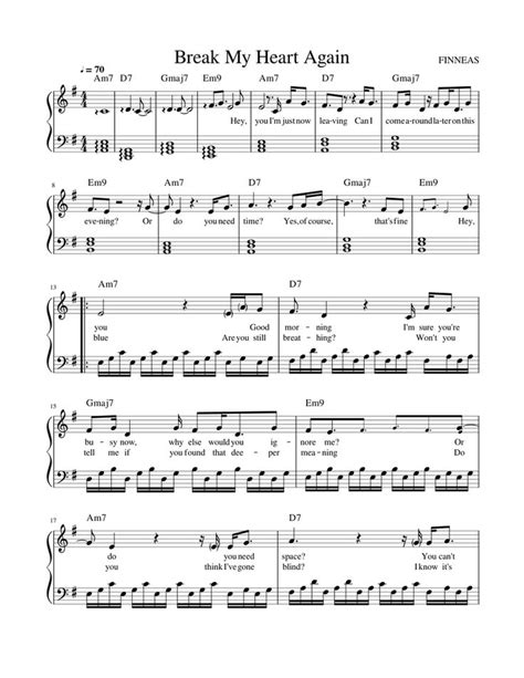 Download And Print In Pdf Or Midi Free Sheet Music For Break My Heart