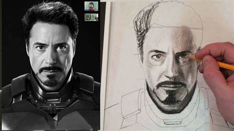 How To Draw Iron Man Tony Stark Step By Step Charcoal And Fixative