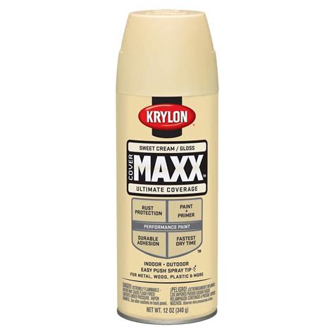 Krylon Covermaxx Gloss Sweet Cream Spray Paint And Primer In One
