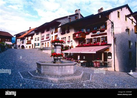 Gruyères Medieval City Canton Of Fribourg Switzerland Stock Photo