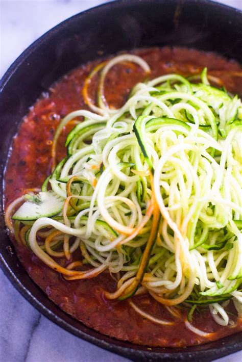 Quick Zucchini Pasta With Tomato Cream Sauce Gimme Delicious