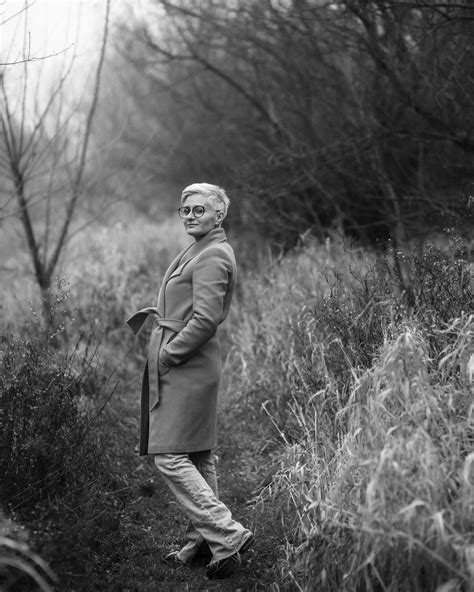 Free Picture Short Hair Blonde Posing In Coat Monochrome Photo