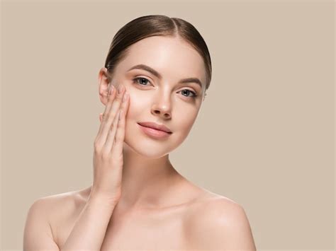 Premium Photo Skin Care Woman With Hands Portrait Skin Closeup Cosmetic Age Concept Color