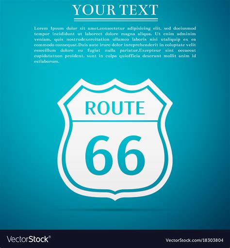 Route Sixty Six Road Sign American Icon Royalty Free Vector