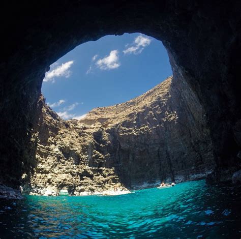 Open Ceiling Cave On Na Pali Coast Kauai Hawaii Usa This Cave Is A