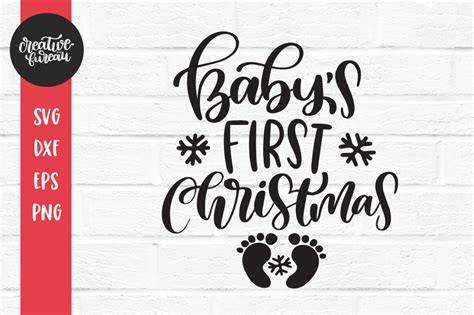 Baby's First Christmas SVG DXF Cut File By Creative Bureau | TheHungryJPEG