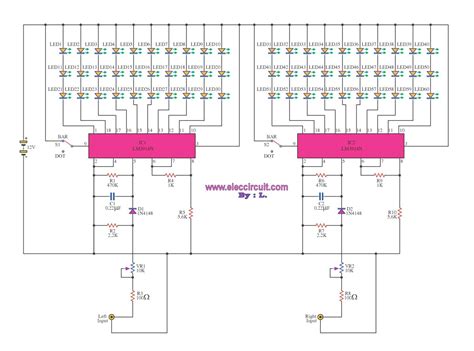 Led bar graphs are used often in vu meter circuits, in which the led bar graph can be lit up in proportion to the amount of voltage a device is outputting. Lets to build many VU Meter circuits with LM3914 under Repository-circuits -40837- : Next.gr