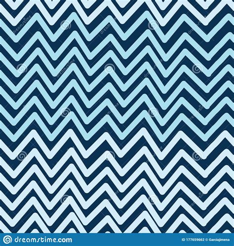 Blue With Zig Zag Lines Or Chevron Seamless Pattern Background Design