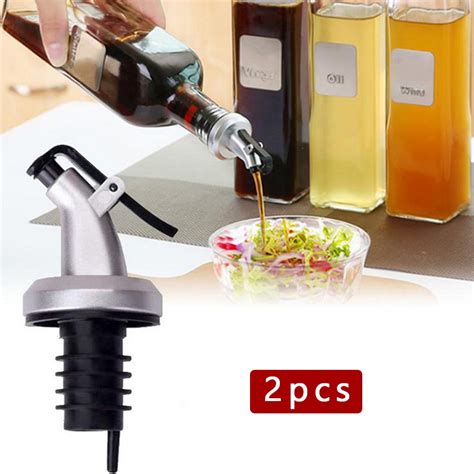 2pc Bottle Pourer Pour Spout Stopper Dispenser Liquid Flow Olive Wine
