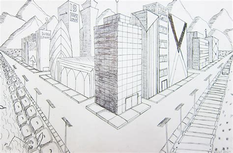 Mr Bobs Middle And High School Art Room Two Point Perspective Building