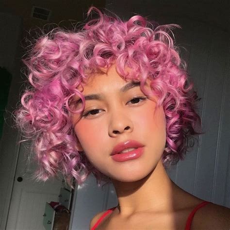 Virgin Pink In 2020 Curly Pink Hair Curly Hair Styles Hair Styles