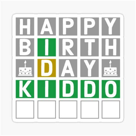 Happy Birthday Kiddo Wordle Wordle Personalised Sticker For Sale