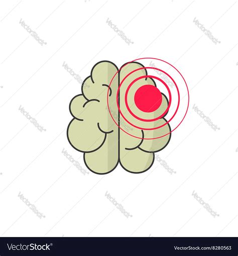 Abstract Human Brain Injury Stroke Cartoon Vector Image