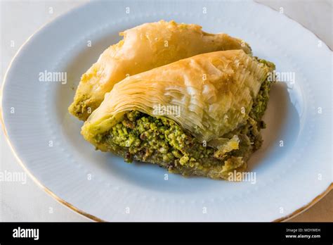 Turkish Dessert Sobiyet Baklava With Pistachio Fistikli Baklava